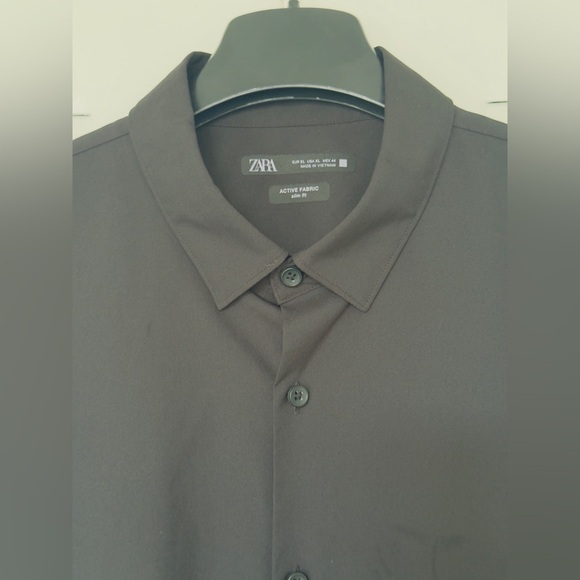 Zara Men’s Black Long Sleeve Collared Button Down Shirt Size XL Slim Fit - Picture 11 of 15